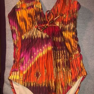 Tropical sunset bathing suit